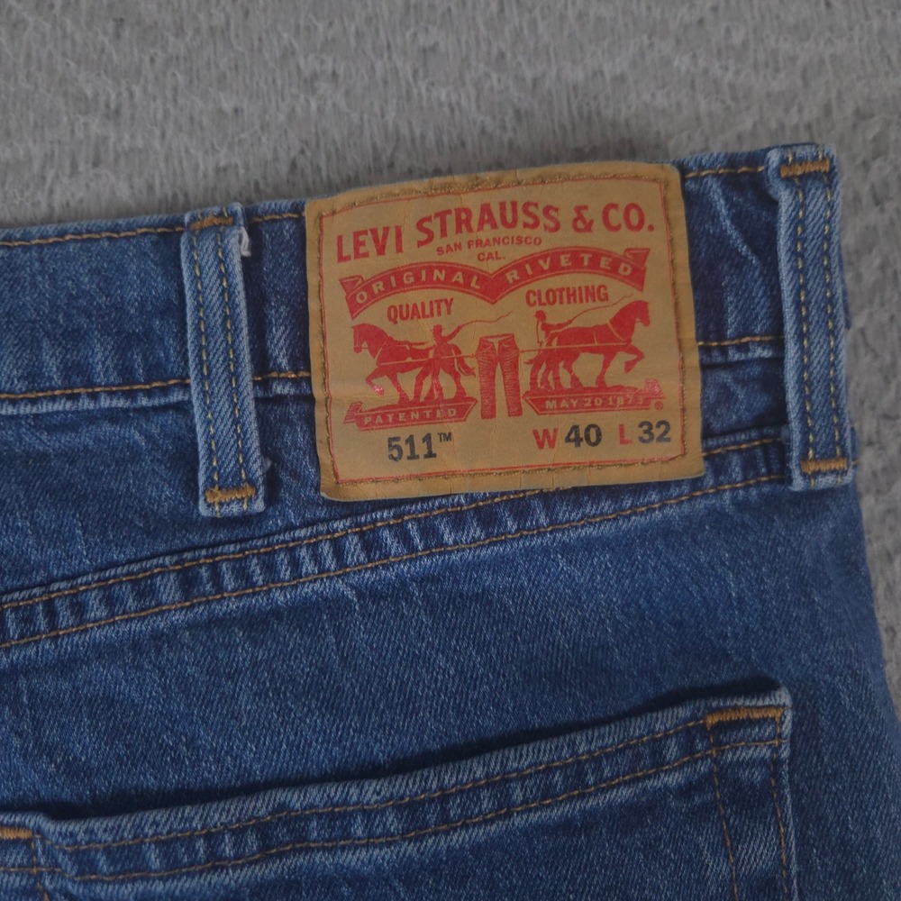 Levi's Jeans Mens 40x32 Blue 511 Slim Leg Stretch Denim Pocket Pants Preppy - Picture 10 of 13